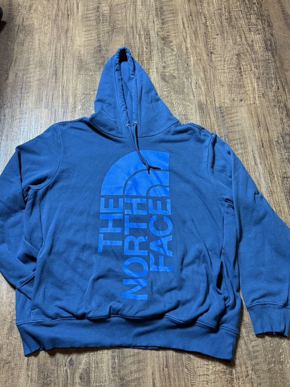 The North Face Drew Peak Blue Fleece Hoodie Sweatshirt Pullover Mens Size XL EUC